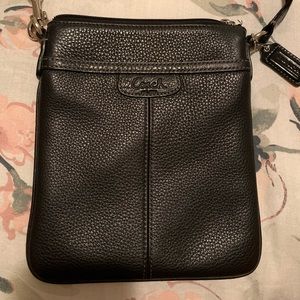 Coach black leather side bag